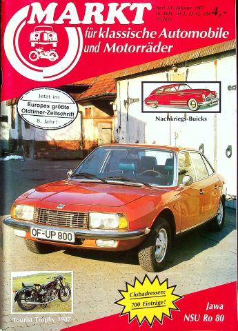 Deckblatt Oldtimer Markt (10/1987)